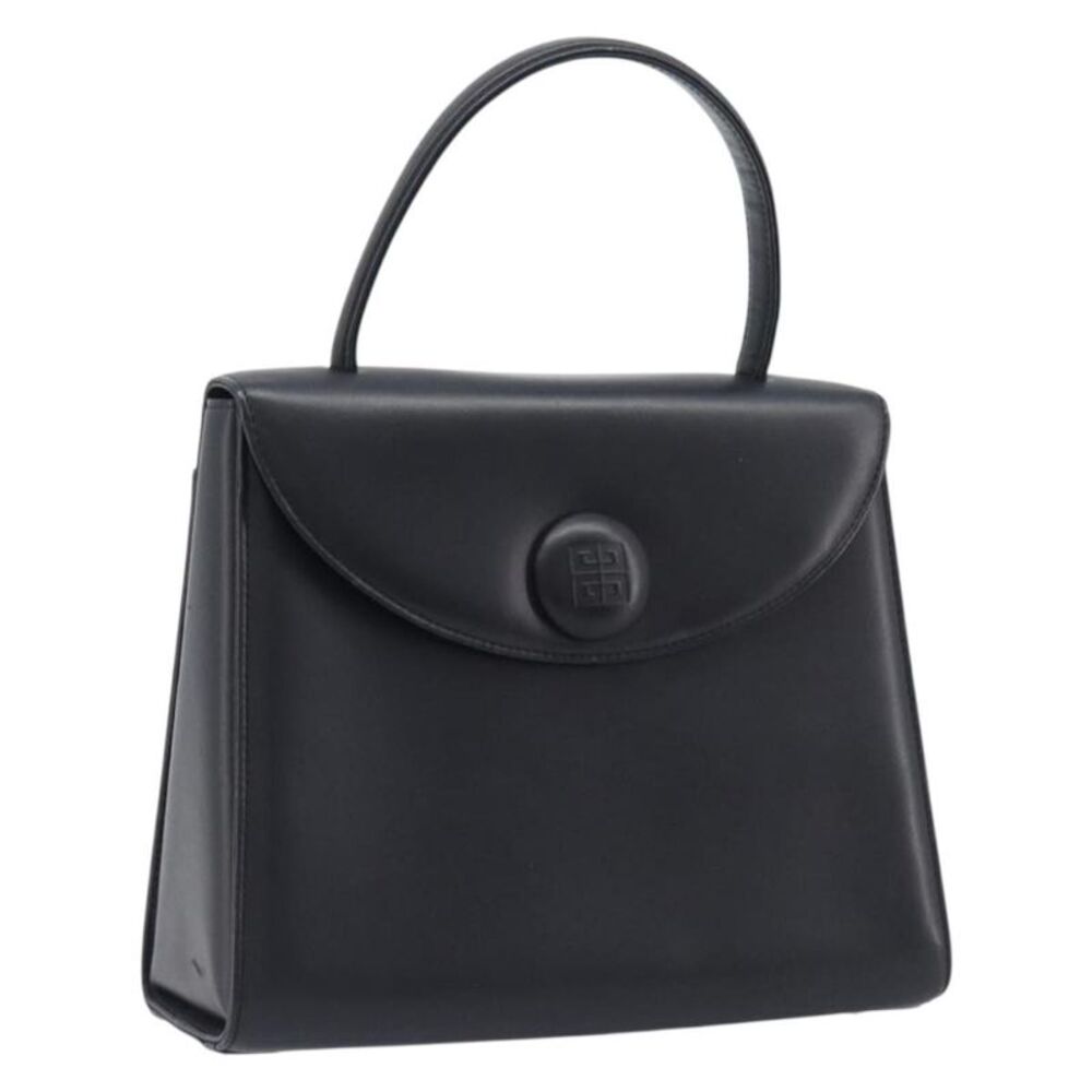 Valentino Garavani Top Handle Flap Leather Black Leather Handbag